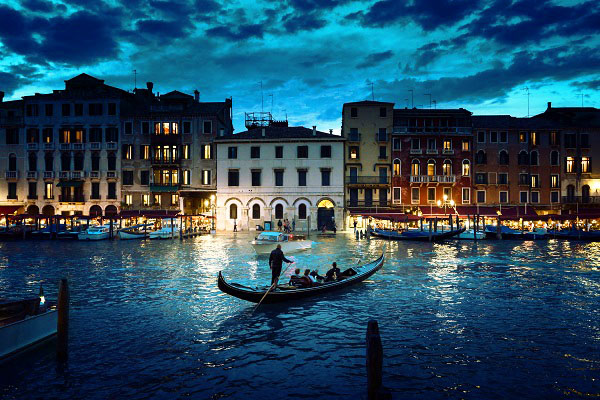 Grand Canal in sunset time, Venice, italy