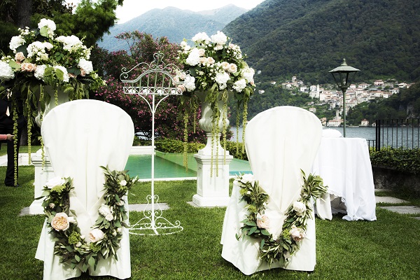 Outdoor wedding ceremony in italy