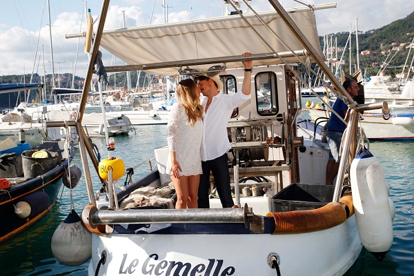 Bridal couple at Italian Riviera