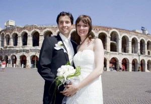 Bridal Couple in Front of the Amphitheater