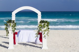 Beautiful wedding decoration on the beach
