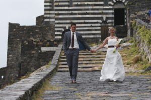 Bride and groom in Portovenere