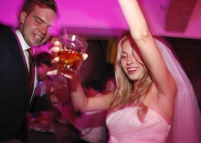 Bride and guests at a wedding party