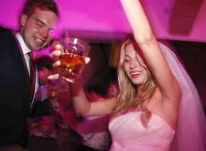 Dancing bride at her wedding party