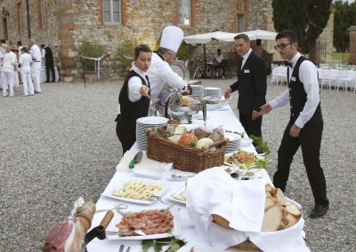 Buffet meal with typical Italian food