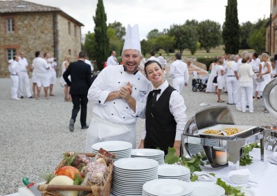 Catering service at a wedding in Italy