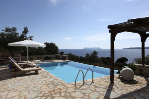Luxury holiday vacation villa with a large private swimming pool.