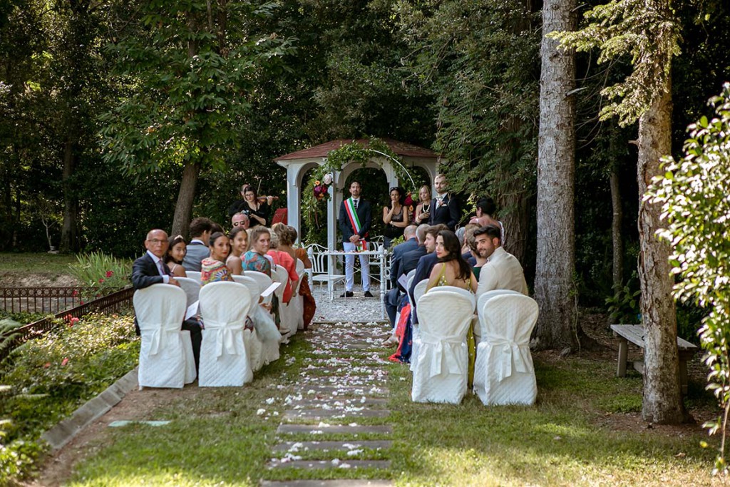 Outdoor civil wedding ceremony 