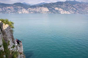 Bride and groom at Lake Garda